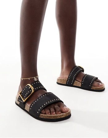 Fallon studded footbed in black