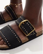 Fallon studded footbed in black