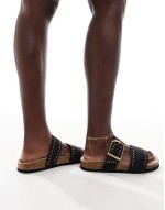 Fallon studded footbed in black