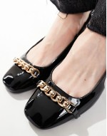 Wide Fit Lion slingback ballet in black