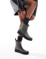 Portree short wellington boots in khaki