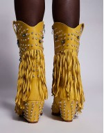 Greyson embellished tassel western boots in yellow