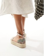 crochet flatform espadrille in Natural