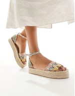 crochet flatform espadrille in Natural