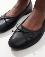 Cotton On smooth black classic ballet pumps