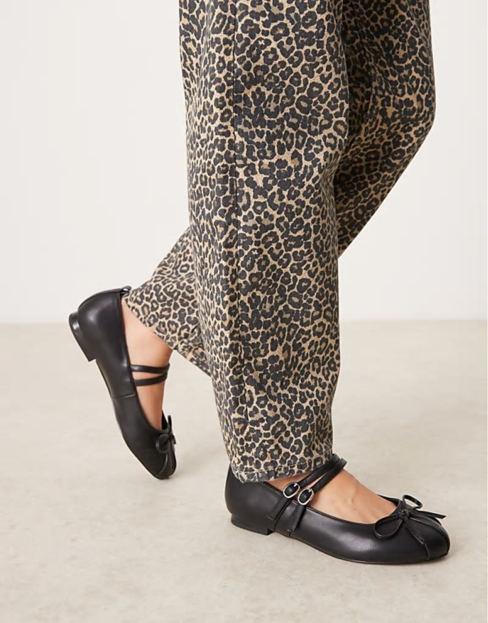 Idol mary jane ballet flats in black