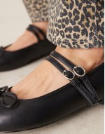 Idol mary jane ballet flats in black