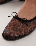 mesh ballet pumps in leopard print